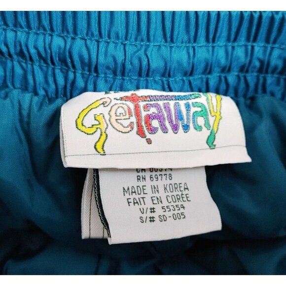 Norther Getaway  Vintage Snowpants Girls Size Large Teal Nylon Drawstring - Picture 3 of 4